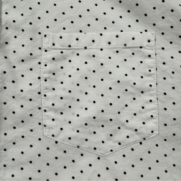 Alexander Julian White Short Sleeve Button Up Shirt Black Polka Dots L - Picture 7 of 15